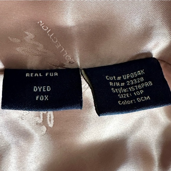 Sachi Collection Women's Dressy Fox Collar Lambswool Coat Carmel Camel Size 10P - Picture 8 of 8